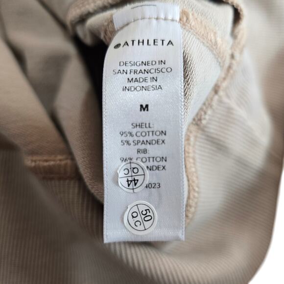 Athleta Jacket Women's Small Farallon Full Zip Pockets Mocha Latte Tan Bomber - Picture 6 of 6